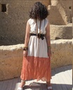 Linen Dress With Chiffon Details