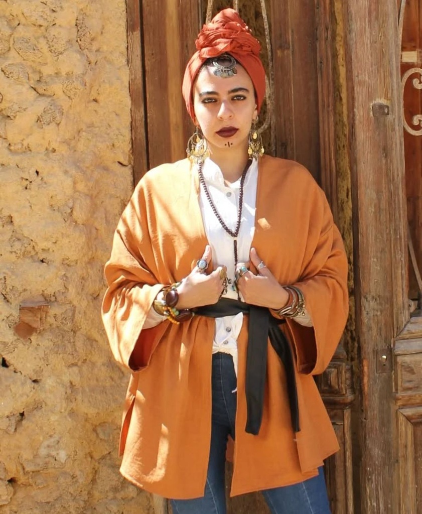Linen Kimono With Chiffon Details