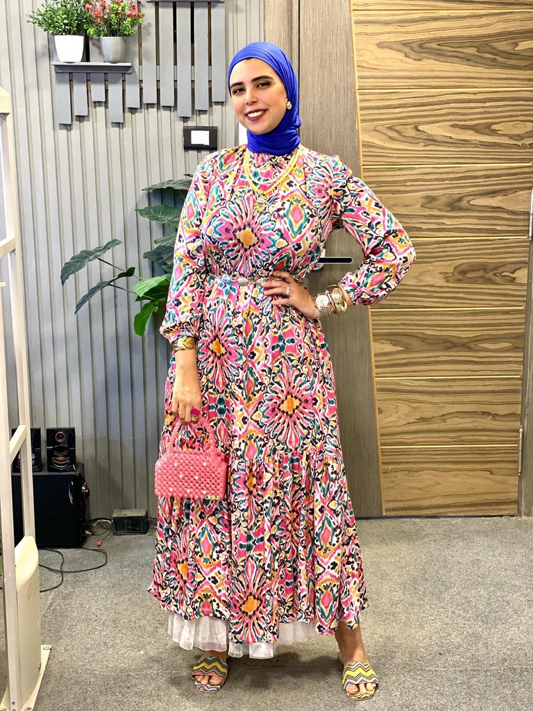 Floral Waisted Satin Maxi Dress