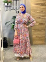 Floral Waisted Satin Maxi Dress