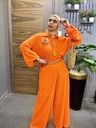 Linen Look Puff Sleeve Shirt & Wide Leg Pants