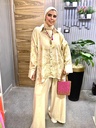 Linen Button-Up Shirt & Wide-Leg Trousers Set