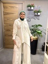 Sleeves Built in Belt Linen Pants-Set