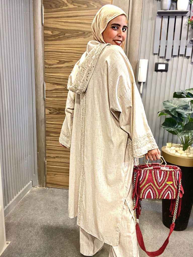 Beaded Linen Kimono