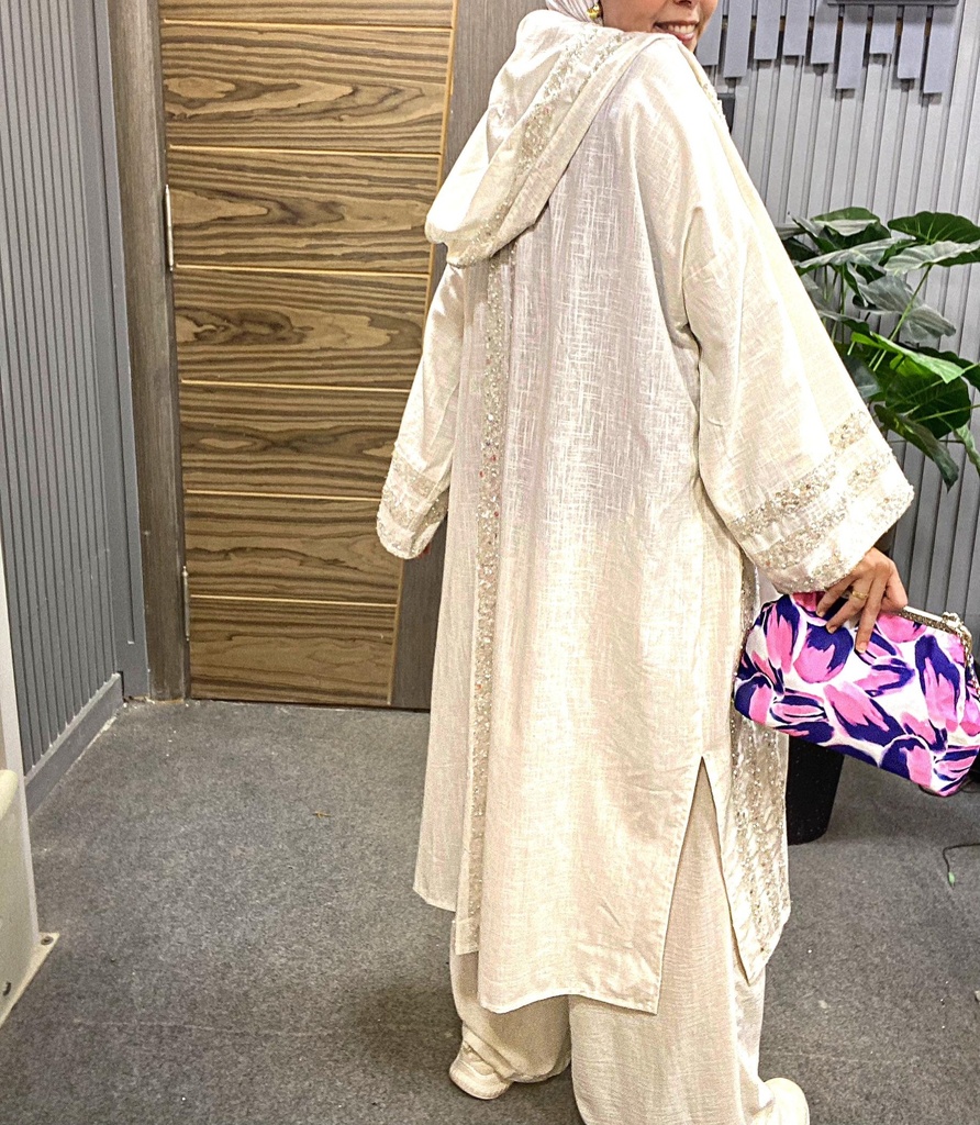 Beaded Linen Kimono