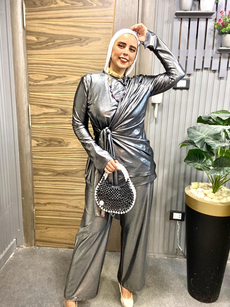 Cross Front Angle Pantsuit