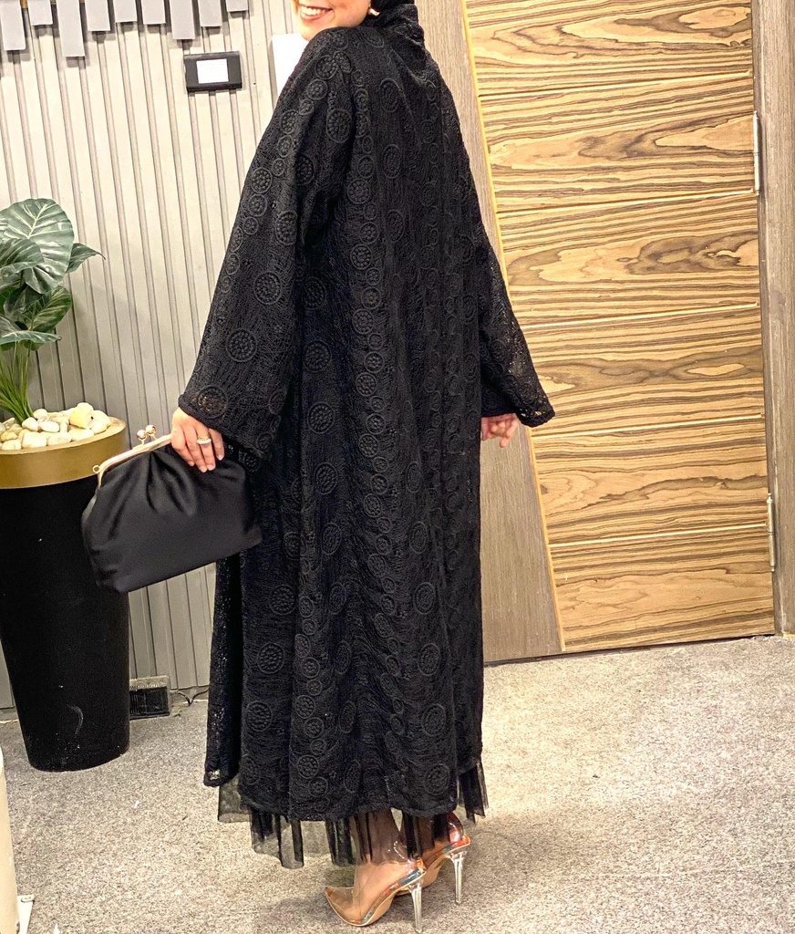 Guipure Lace Sleeves Dress 