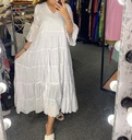Tiered Linen V-Neck Dress