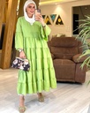 Tiered Linen V-Neck Dress