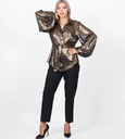 Disco Shimmer Puffy Sleeves Blouse