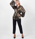 Disco Shimmer Puffy Sleeves Blouse