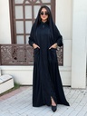 Contrast Stitch Zip Abaya