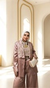 Embroidered Printed Satin Suit