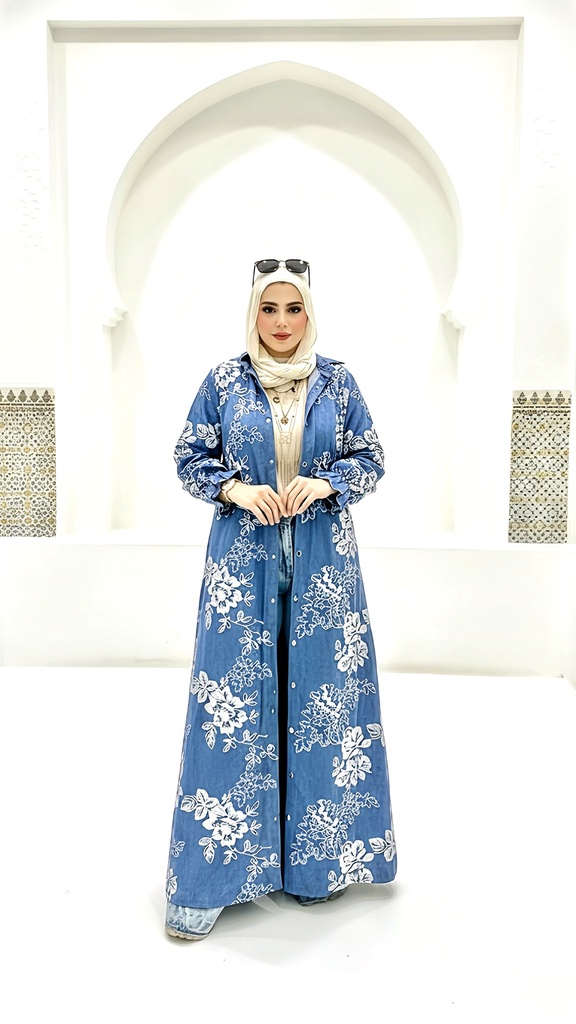 Floral Denim Shirt Dress