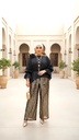 Organza Blouse Sequin Pants Suit