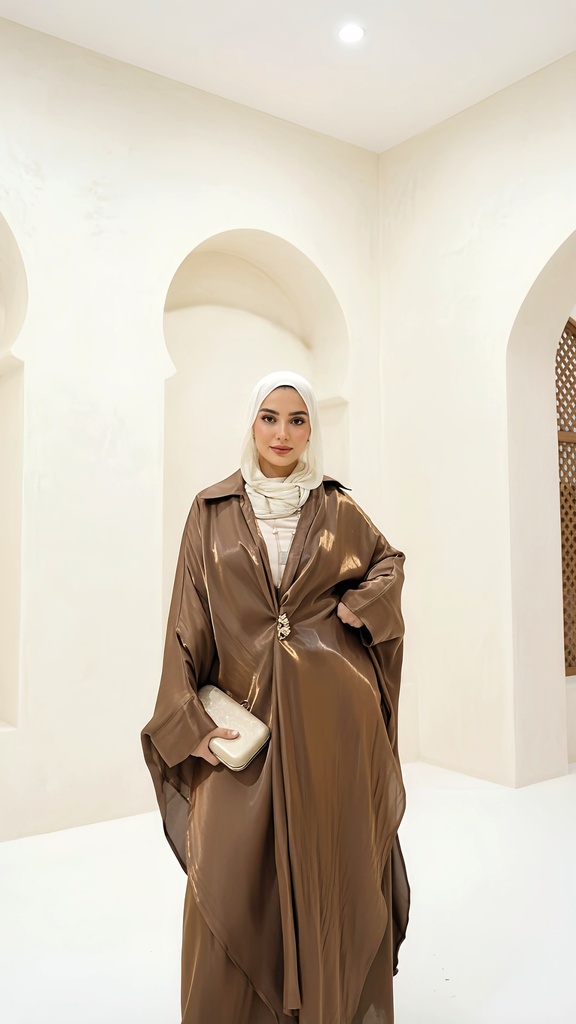 Shimmery Long Cardigan Suit