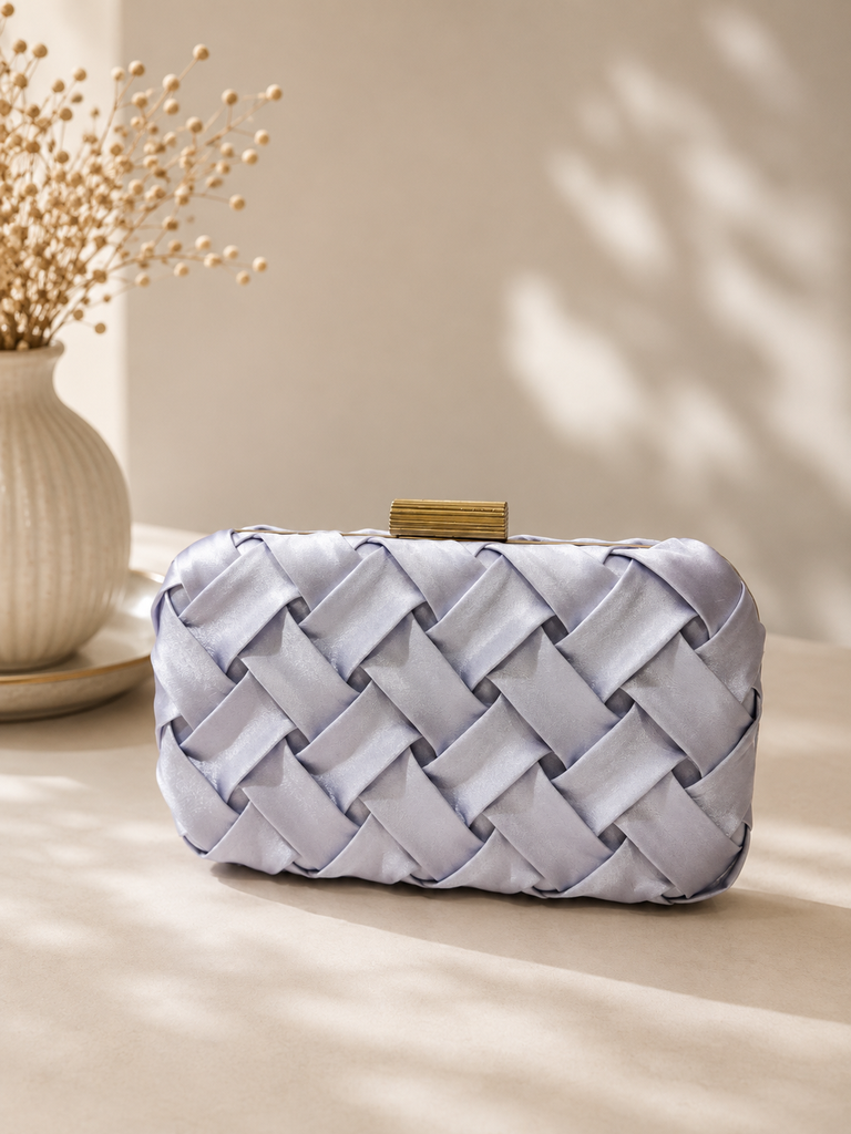 Woven Satin Clutch