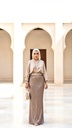 Shimmer Ruched Top Sequin Skirt Suit
