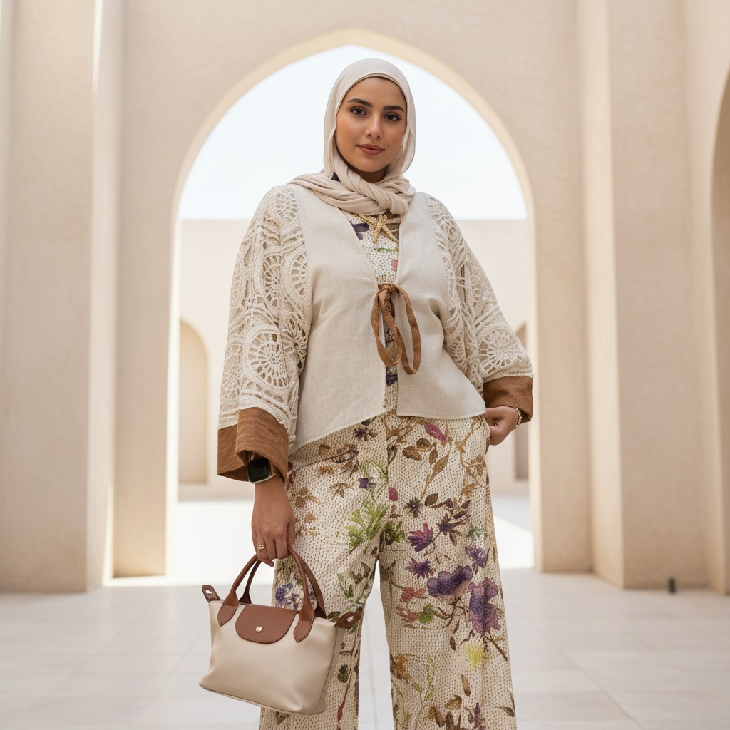 Lace Sleeve Vest Suit