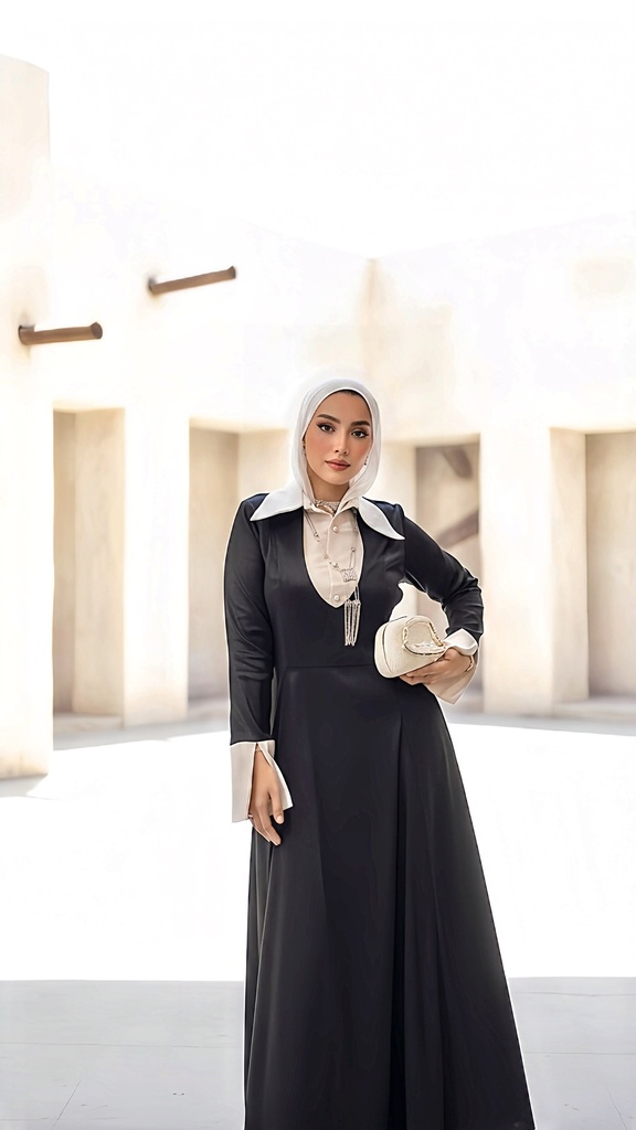 Midnight Contrast Dress