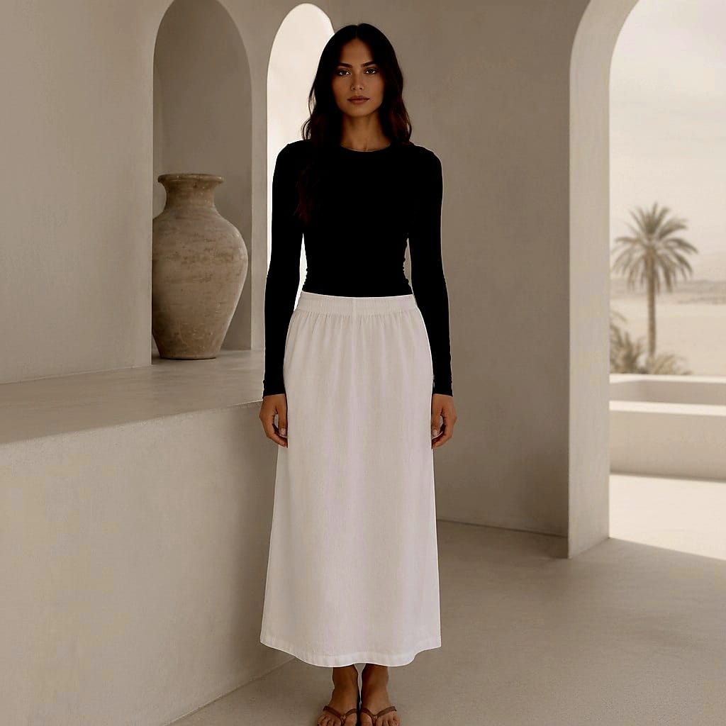 Lining Linen Skirt 