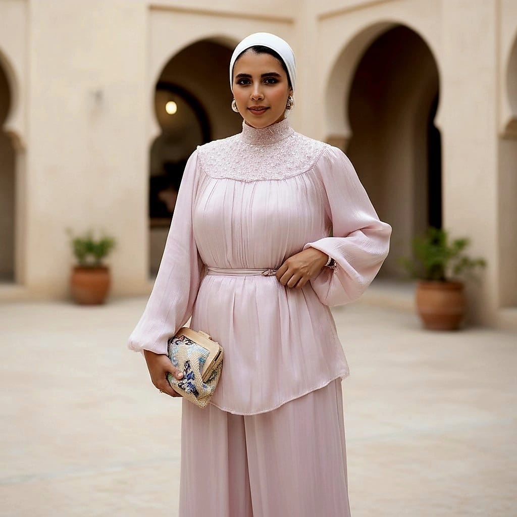 Shimmer Embroidered Collar Suit