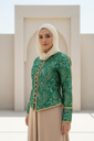 Victorian Shimmer Gold-Trimmed Jacket