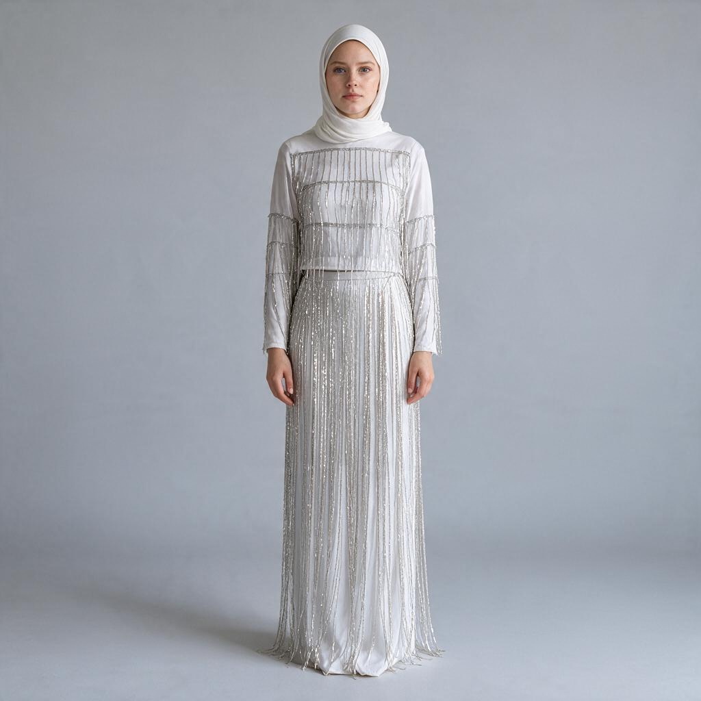 Strass Fringe Skirt Suit (2P)(S)