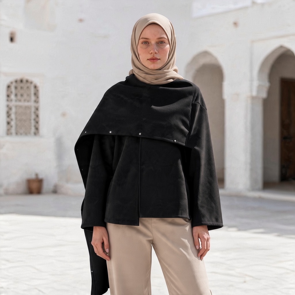 (C)Studded Shawl Jacket