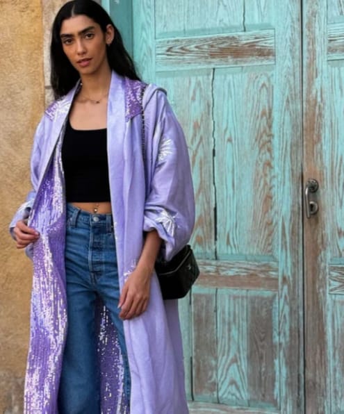 Lilac Double Face Kimono