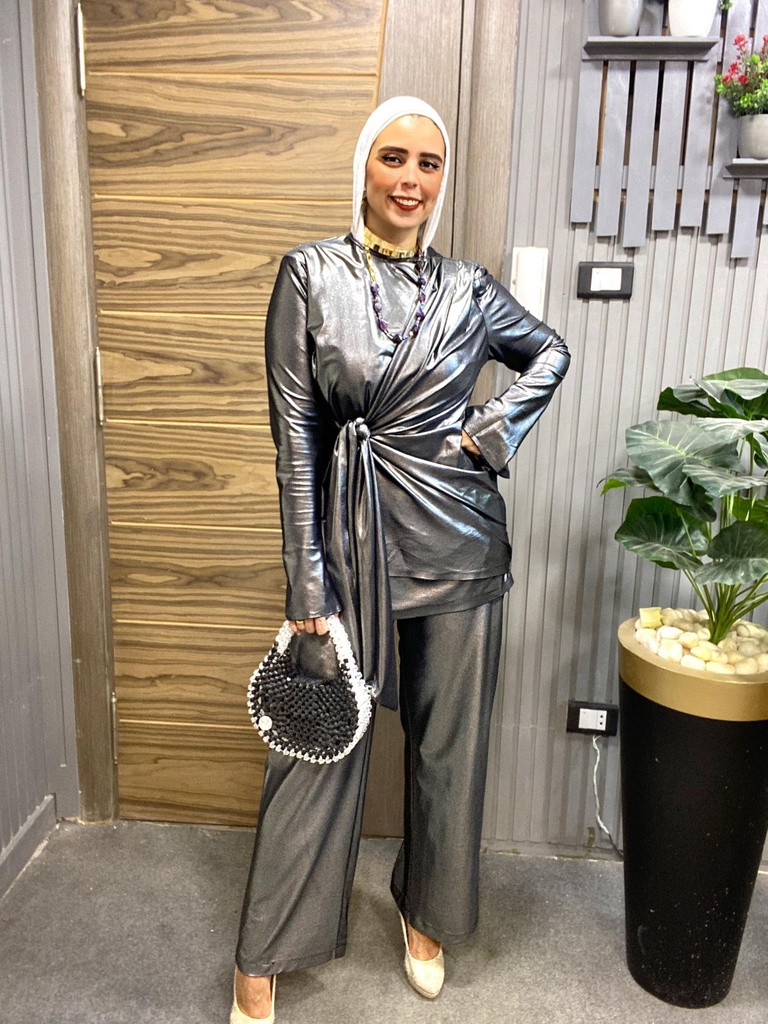 Cross Front Angle Pantsuit