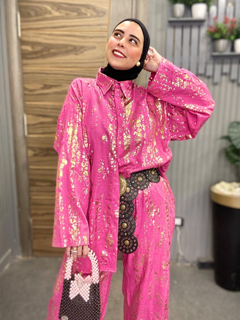 Gold Details Pink Set