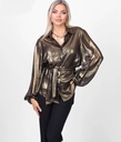 Disco Shimmer Puffy Sleeves Blouse