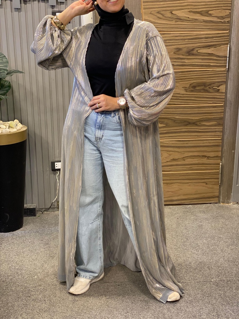 GHAILAM Shimmer Pleated Kaftan