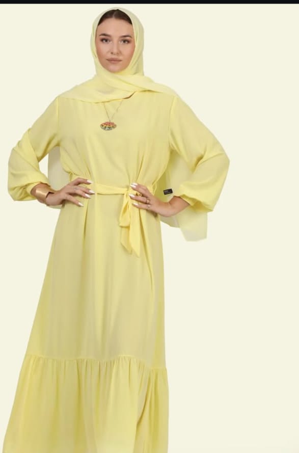 Plain Lemon Maxi Dress