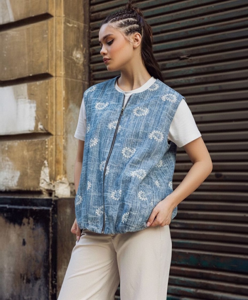 Lotus Denim Casual Vest