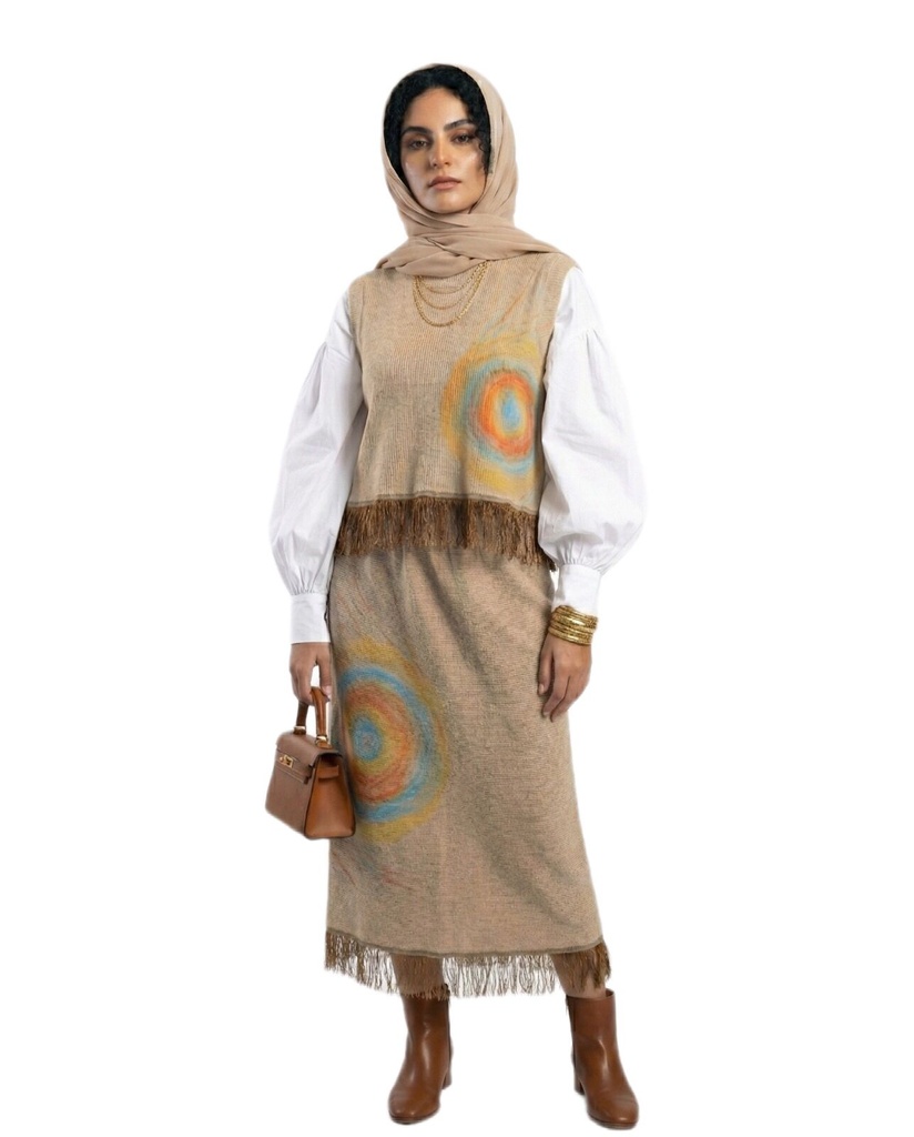 Tassels Handpainted Skirt Set