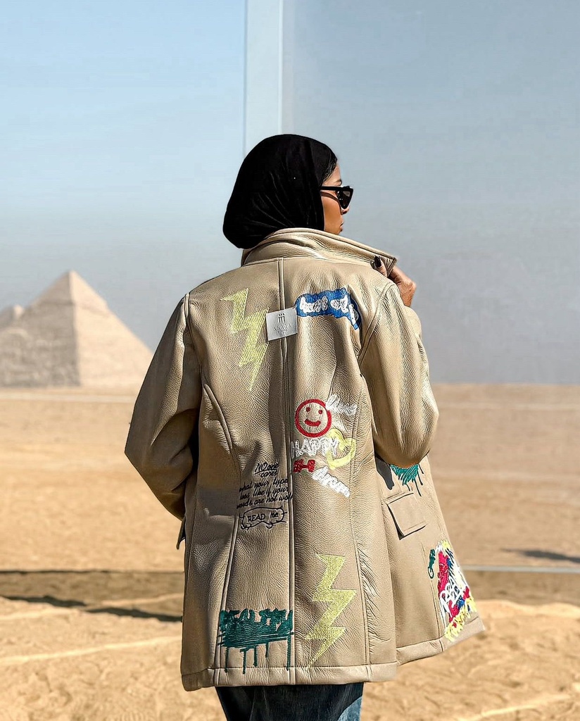 Doodles Drop Leather Jacket