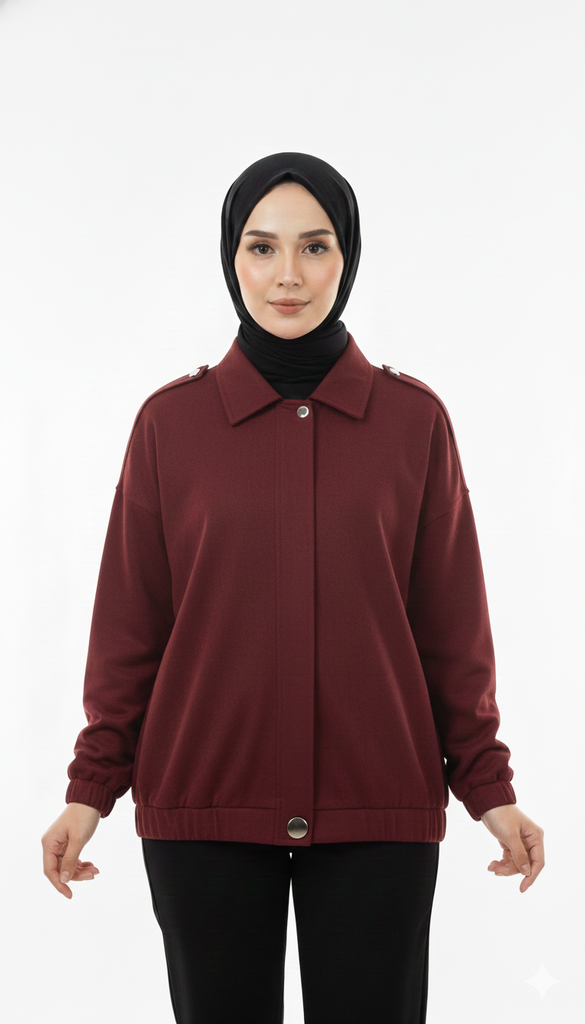 Collared Oversized Suede Jacket