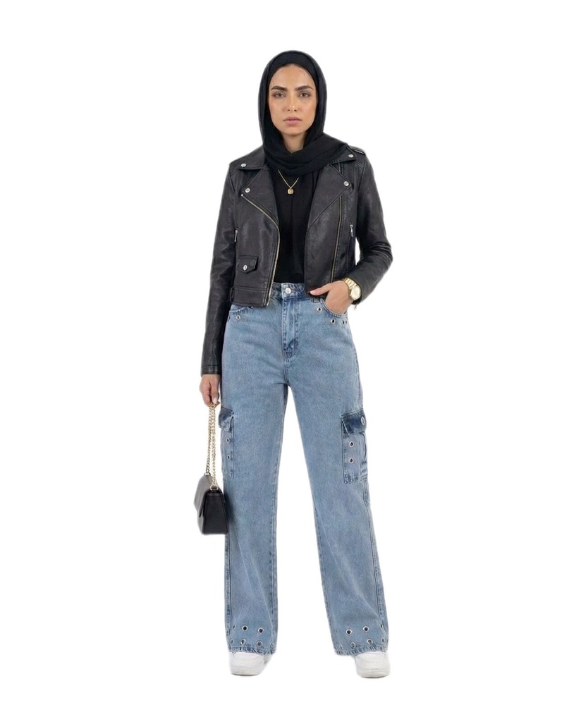 Silver Ring Denim Pants