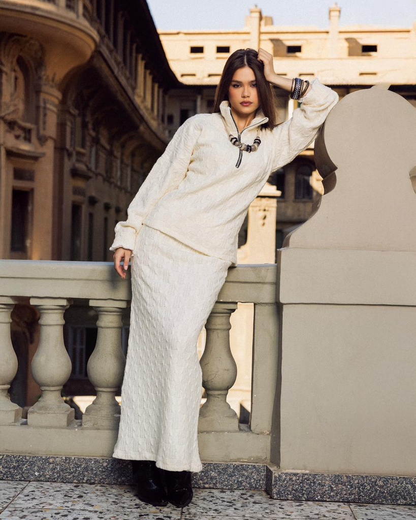 Knit Zipper Front Suit