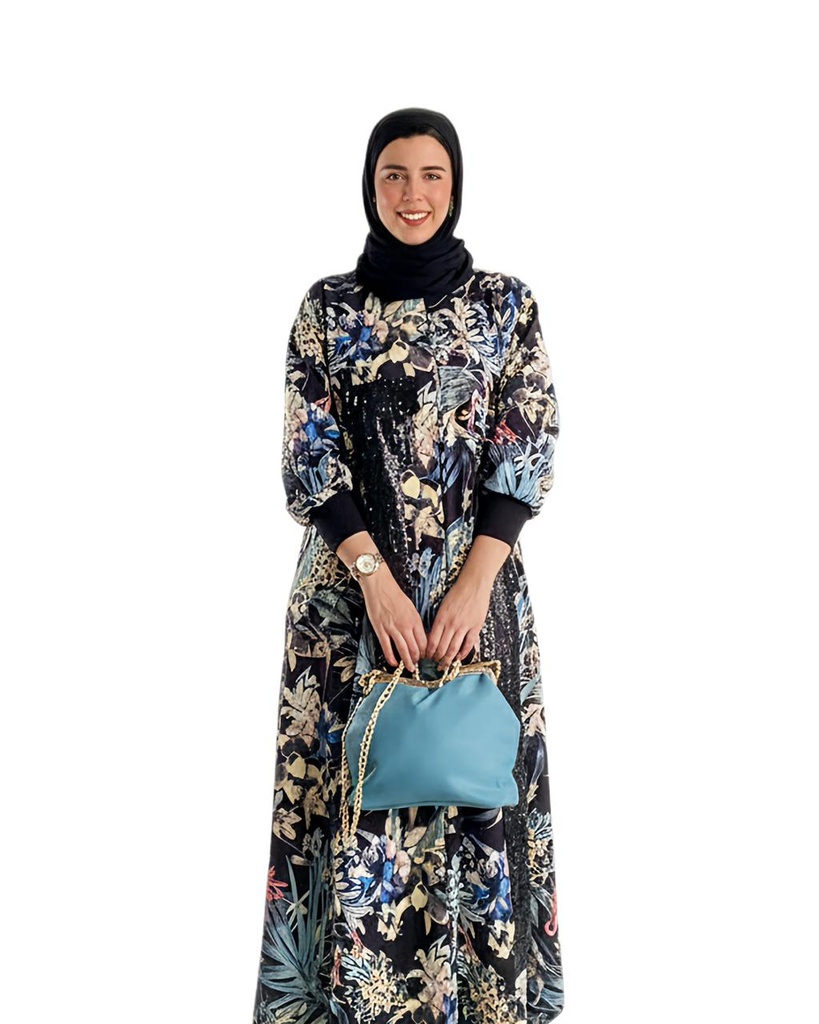 Printed Side Pockets Dress