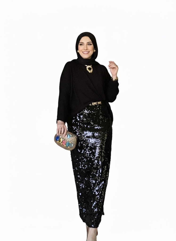 Sequined Skirt Suit