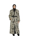 Long Zebra Print Fur Coat