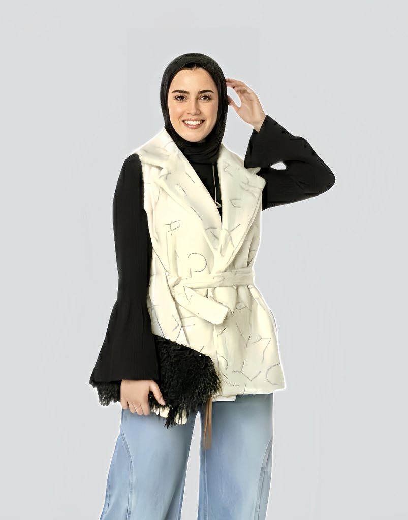 Casual Scribble Fur Vest