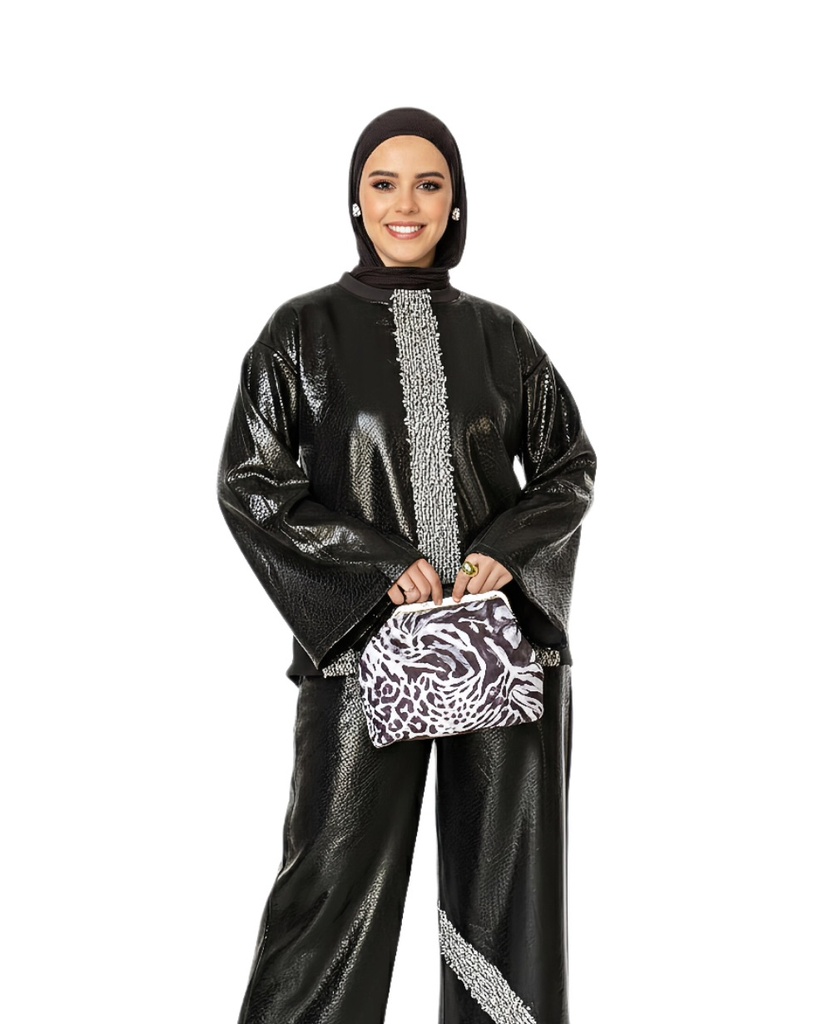 Leather Fringed Front Suit