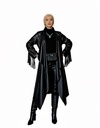 Leather Fringed Sleeves Coat