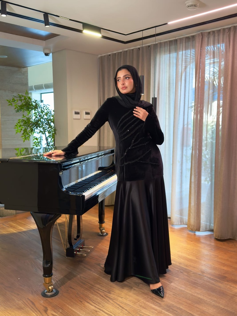 Velvet Embellished Mermaid Dress