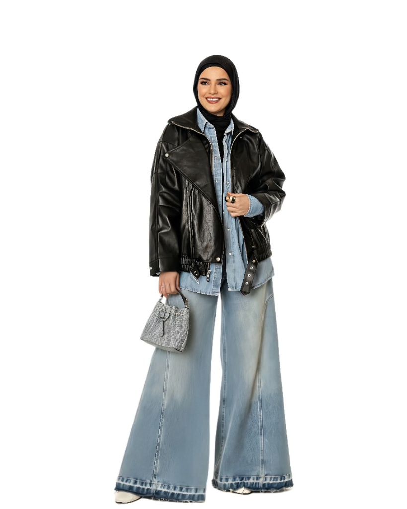 Oversized Faux Leather Jacket