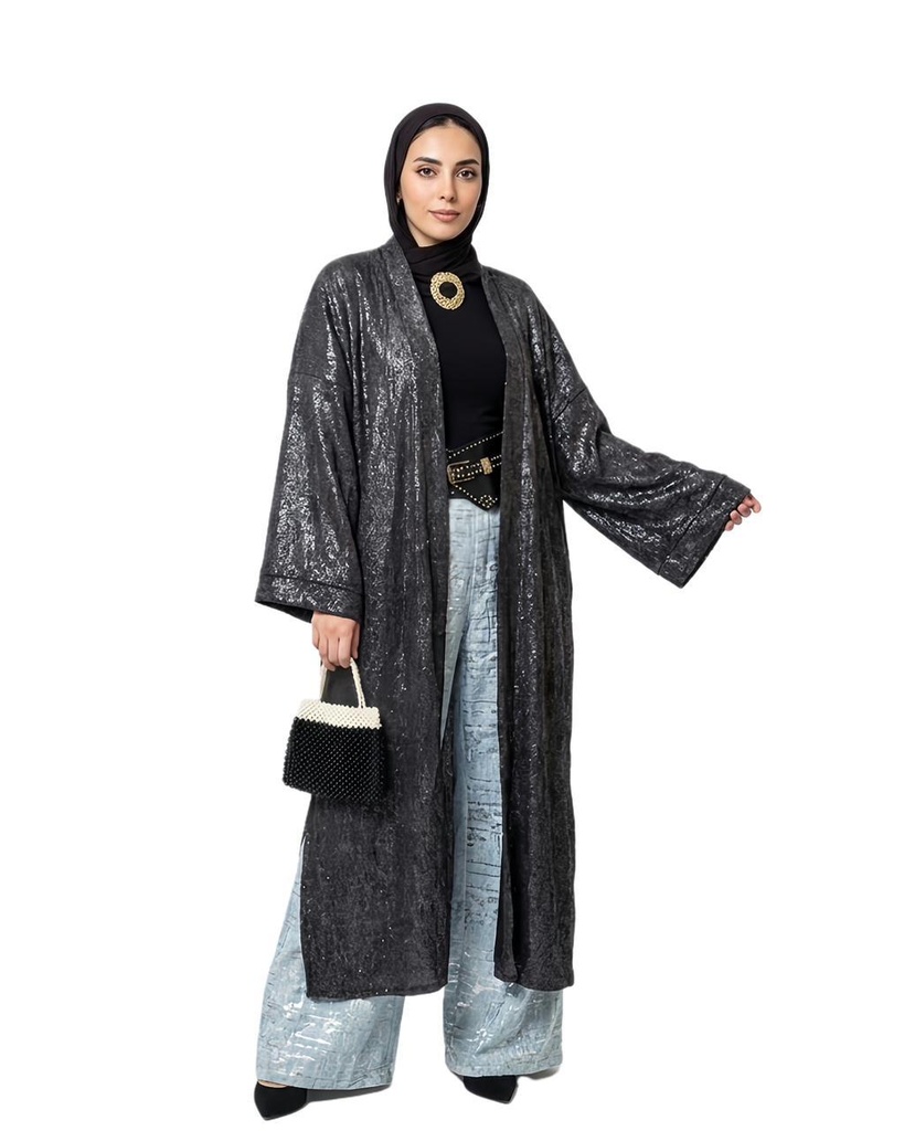 Velvet Sequin Stripped Kaftan